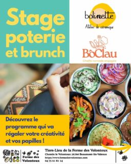 Les dates sont disponibles ! (avec une petite correction sur les heures)
Retrouvez Nina @bolinette_ceramique et Claudie @les_boclau pour un stage céramique ponctué d'un brunch gourmand les dimanches 25 janvier, 15 mars et 24 mai 2026 à la @ferme_des_volonteux ♥️
Et pourquoi pas offrir cette bulle pour soi en cadeau de Noël ?
Nous vous proposons des bons cadeaux à offrir 😉
#brunch #ceramique #poterie #stagepoterie #cuisinevégétale #ideecadeau