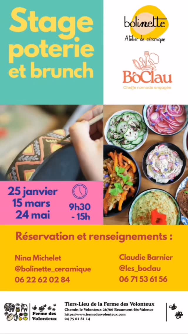 Plus que quelques places disponibles !
On a trop hâte !

@ferme_des_volonteux

Merci Célia de @love_fruits_and_veggies pour le montage 🙏

#drôme #poterie #brunch