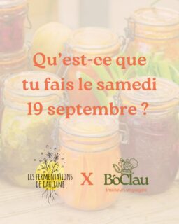 Parce que le mois d’août, c’est fait pour préparer son programme de la rentrée non ? 😋
Que dirais-tu de passer une matinée à apprendre (ou revoir) les bases de la fermentation avec Dahliane (aka @lesfermentationsdedahliane) pour ensuite déguster un brunch 100% gourmand concocté par Claudie (aka @les_boclau).
Cela se passe le samedi 19 Septembre de 9h à 13h30 😉
📍À la @ferme_des_volonteux à Beaumont-lès-Valence
#fermentation #atelier #brunch #vegetal #drome